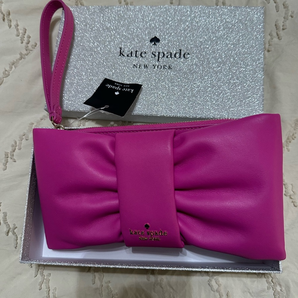 Kate Spade Fuchsia Bow Clutch